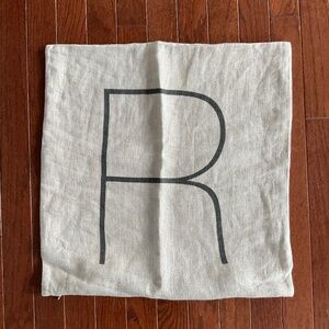 Pottery Barn Monogrammed "R" Pillow Cover